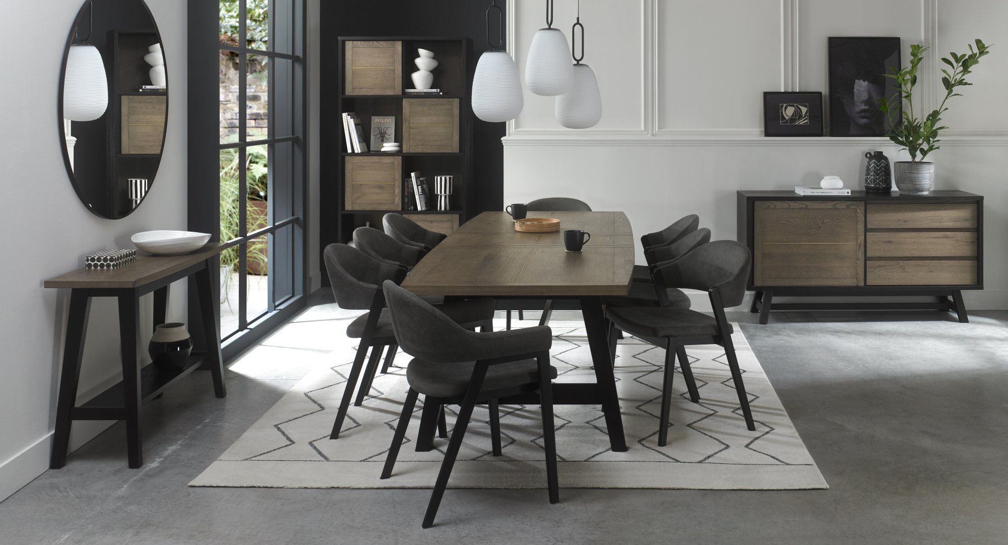 Rosen - Peppercorn Dining Chair in Dark Grey Fabric (Pair)