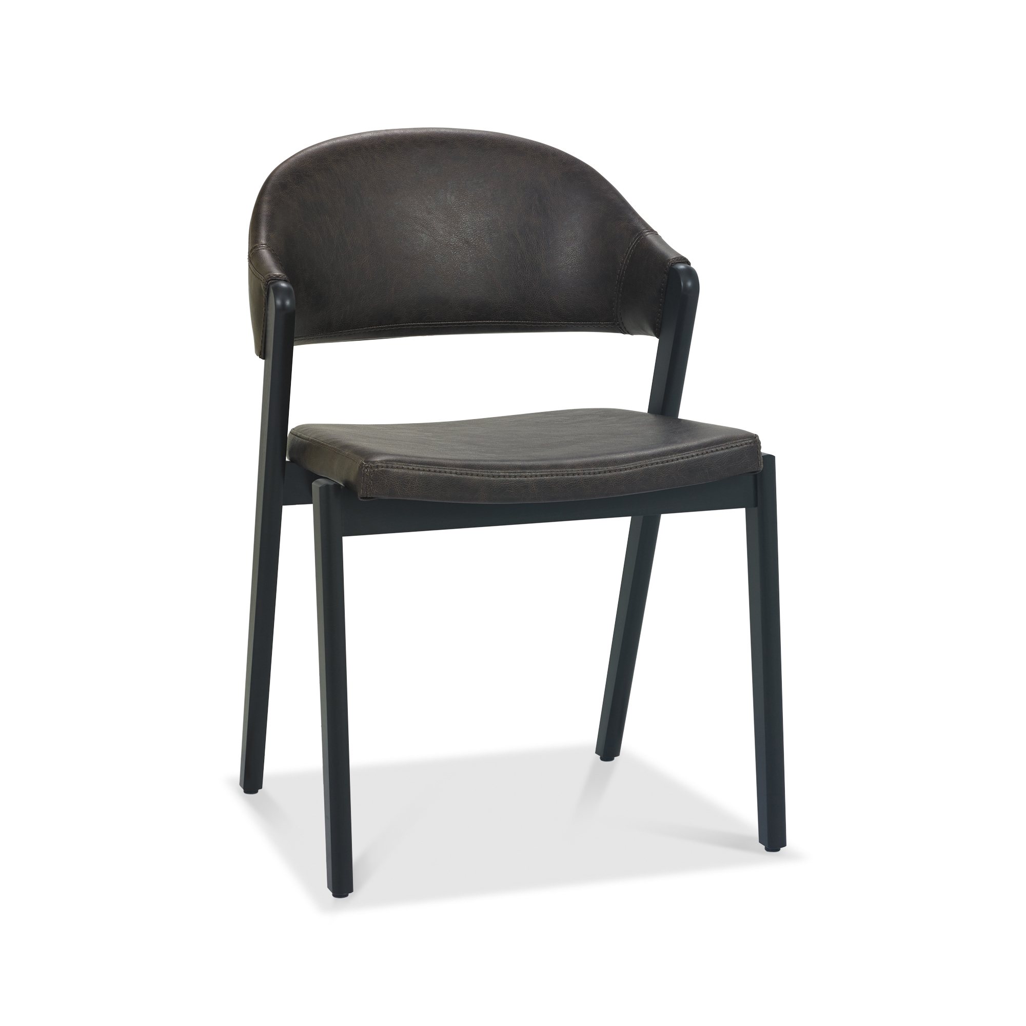 Rosen - Peppercorn Dining Chair in Vintage Brown Bonded Leather (Pair)