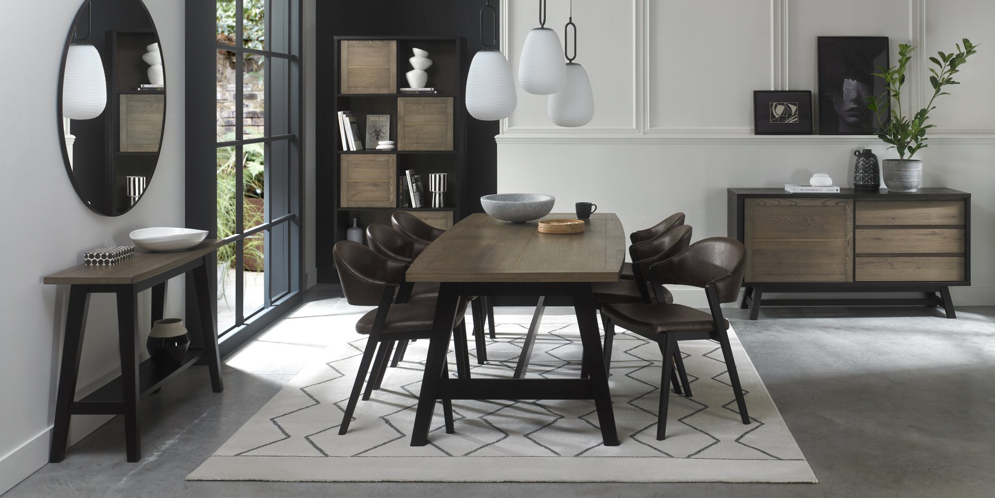 Rosen - Peppercorn Dining Chair in Vintage Brown Bonded Leather (Pair)