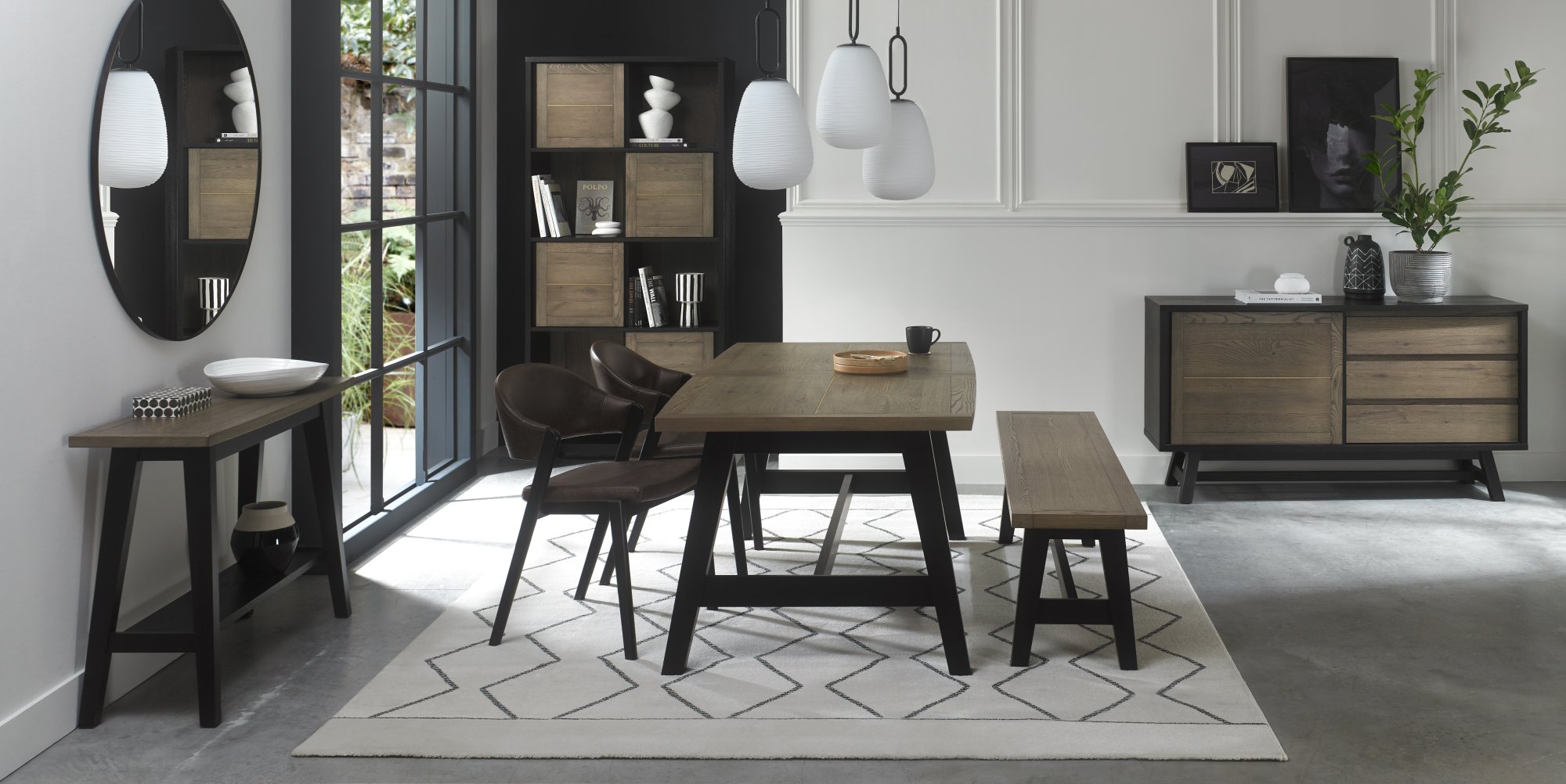 Rosen - Peppercorn Dining Chair in Vintage Brown Bonded Leather (Pair)