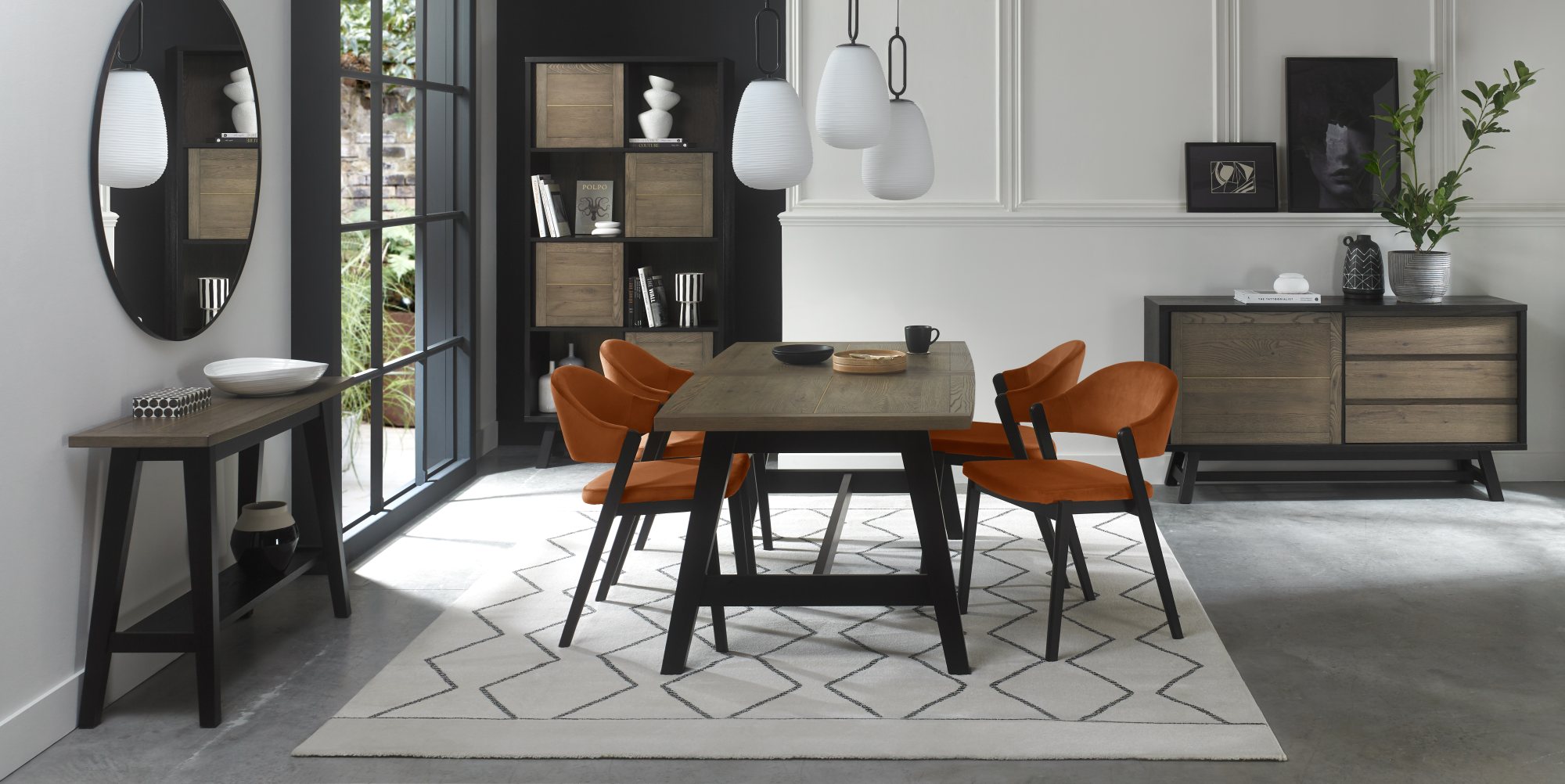 Rosen - Peppercorn Dining Chair in Rust Velvet (Pair)