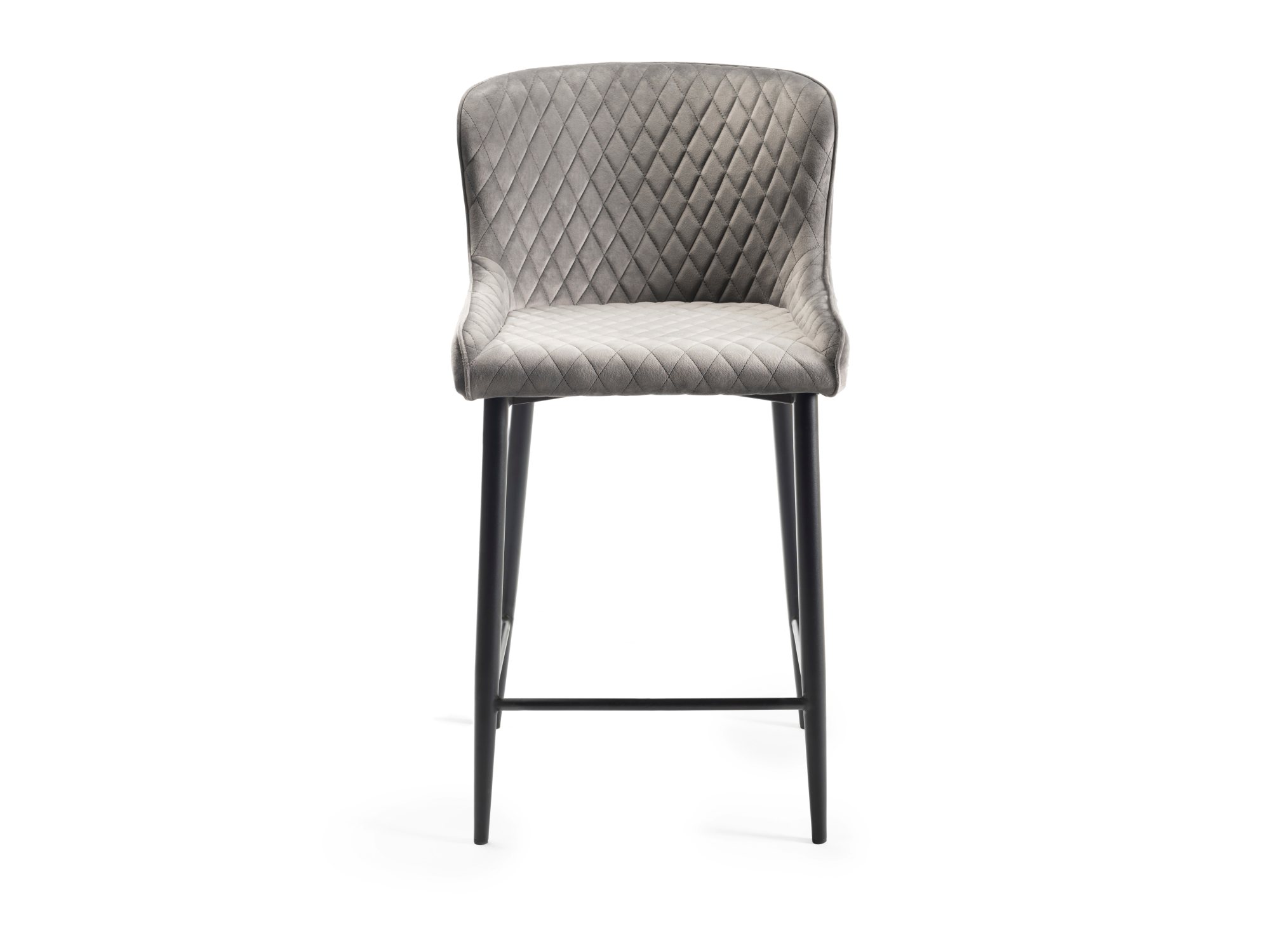 Cezanne - Bar Stool in Light Grey Velvet (Pair)
