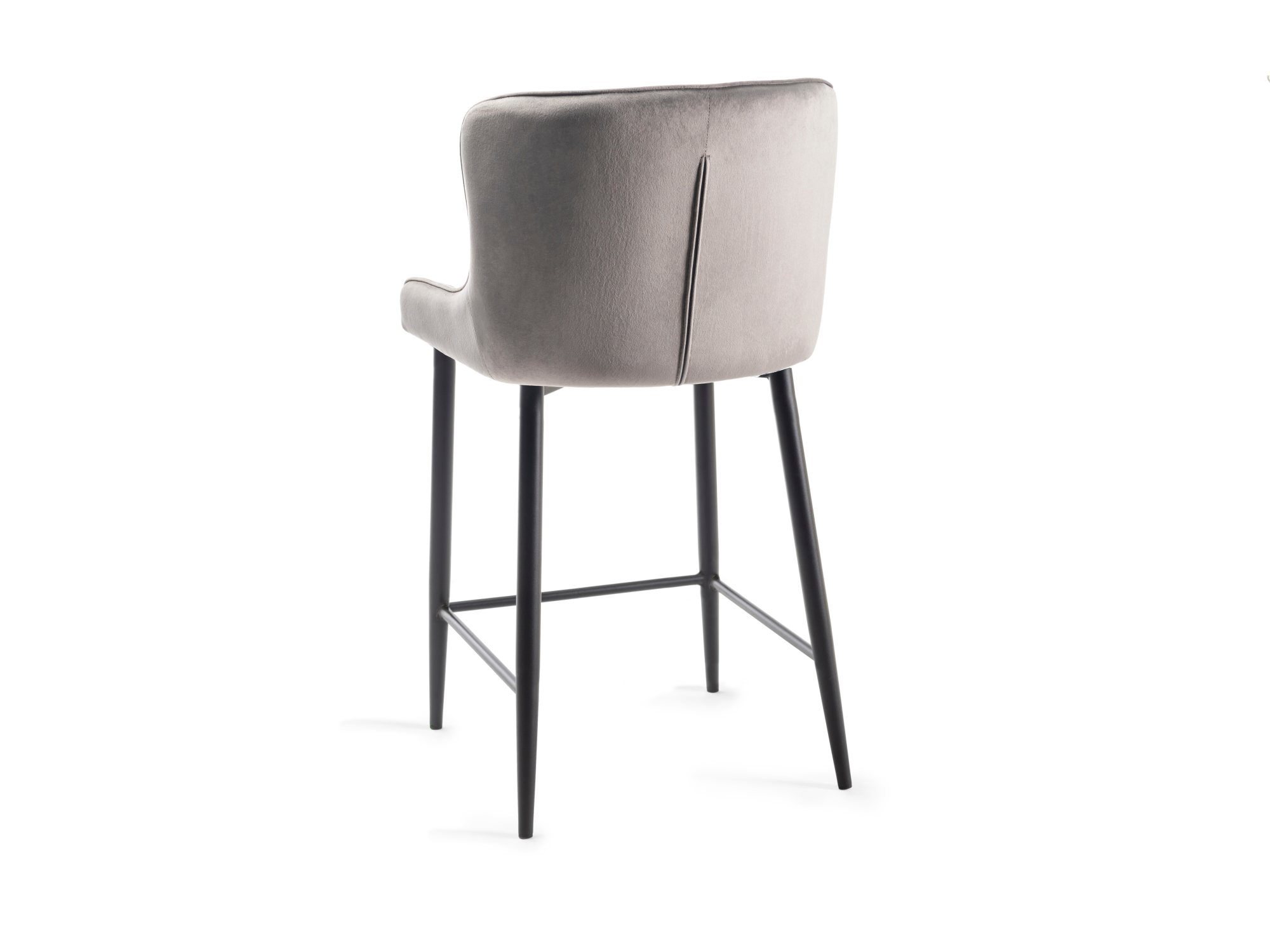 Cezanne - Bar Stool in Light Grey Velvet (Pair)