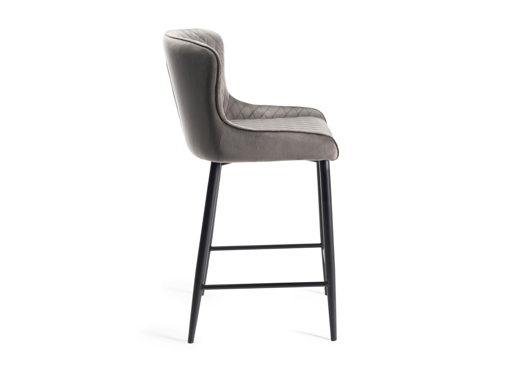 Cezanne - Bar Stool in Light Grey Velvet (Pair)