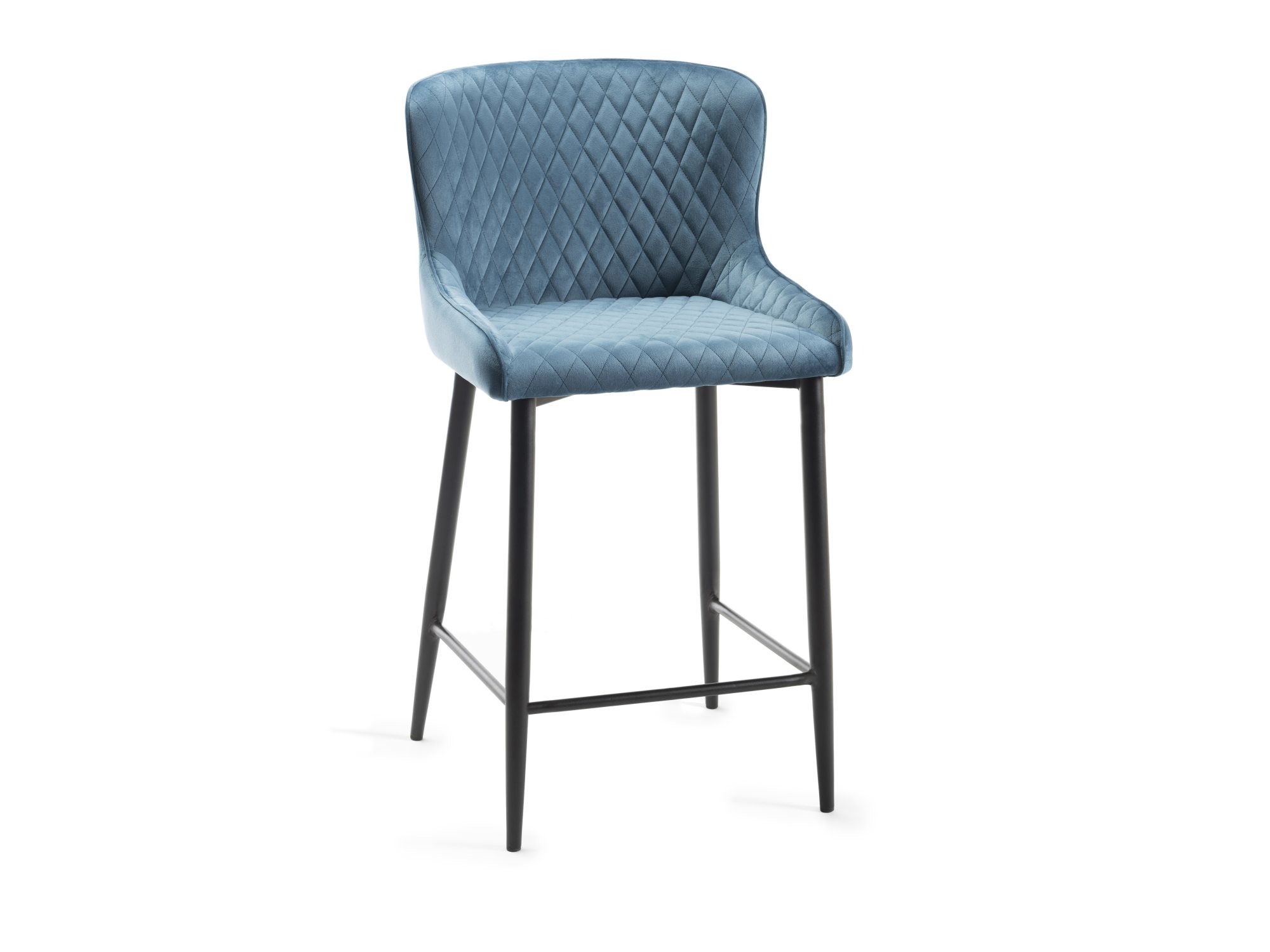 Cezanne - Bar Stool in Blue Velvet (Pair)