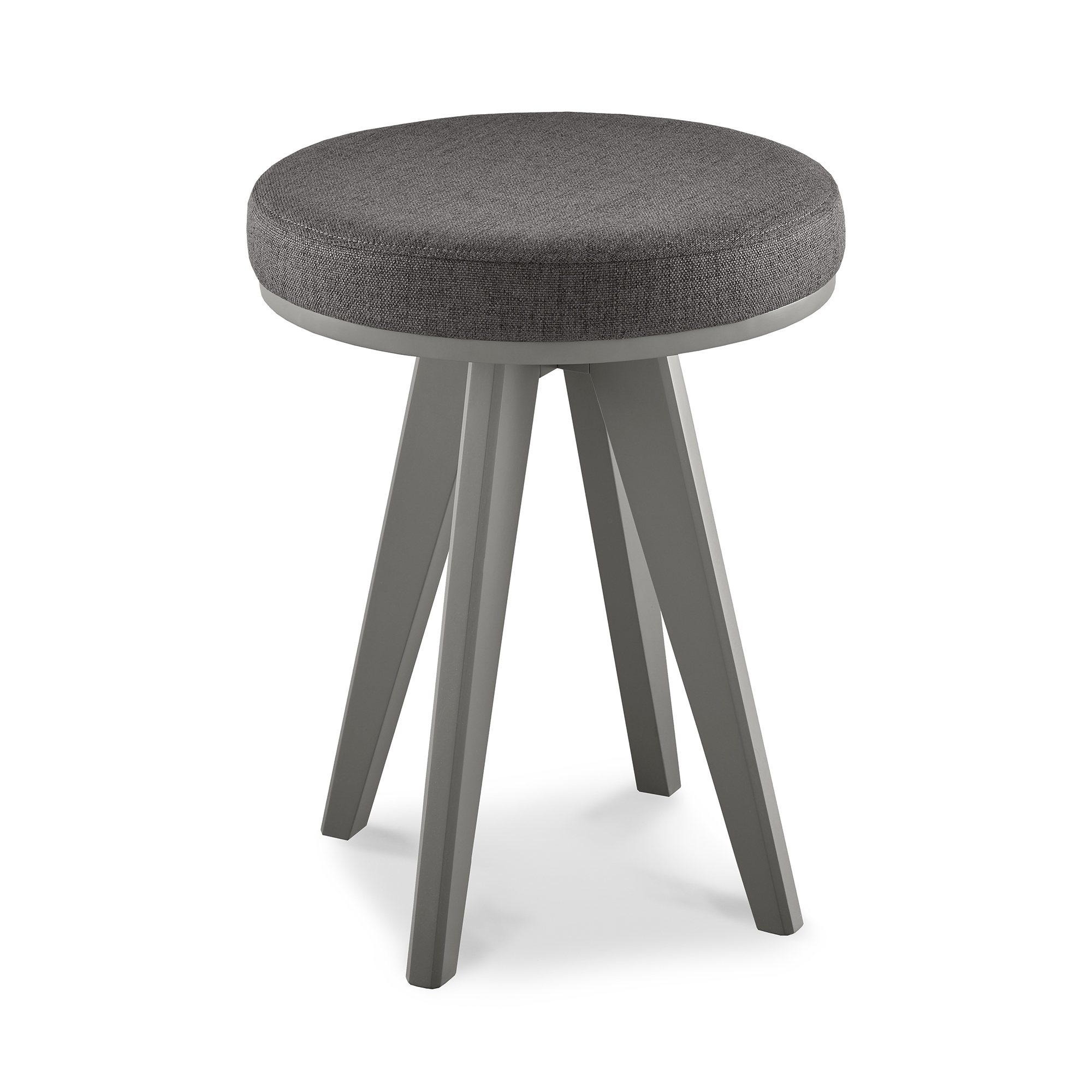 Olsen - Dark Grey Oak Vanity Stool in Grey Fabric