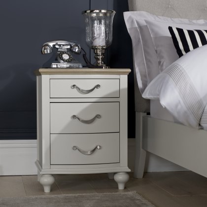 Miller Grey Washed Oak & Soft Grey 3 Drawer Nightstand