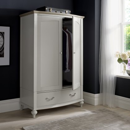 Miller Grey Washed Oak & Soft Grey Double Wardrobe