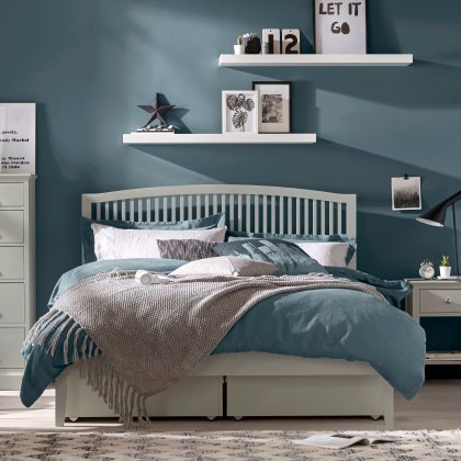 Palmer Soft Grey Slatted Bedstead Double 135cm