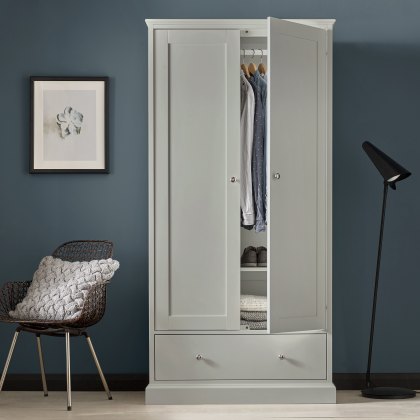 Palmer Soft Grey Double Wardrobe