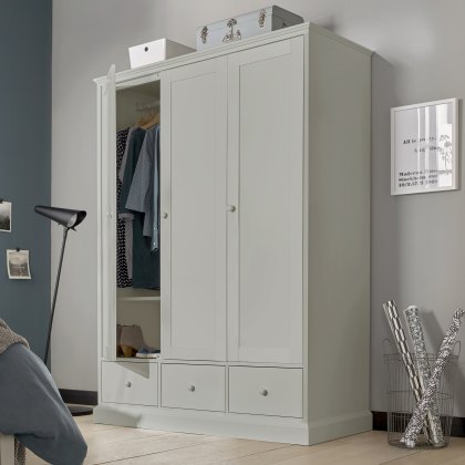 Palmer Soft Grey Triple Wardrobe