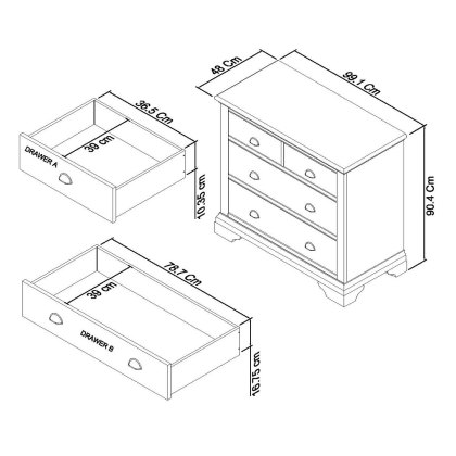 Colman Two Tone 2+2 Drawer Chest