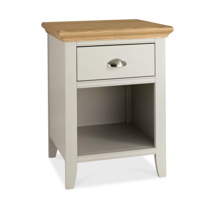 Colman Soft Grey & Pale Oak 1 Drawer Nightstand