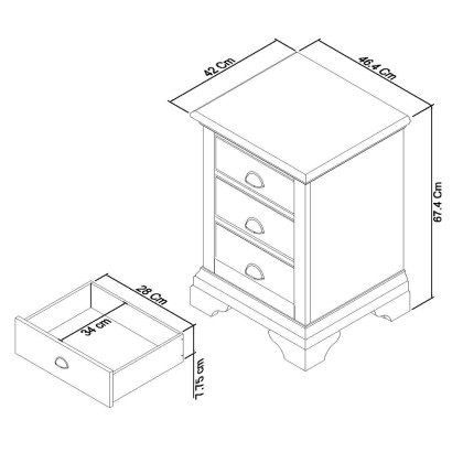 Colman Soft Grey & Pale Oak 3 Drawer Nightstand