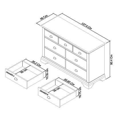 Colman White 3+4 Drawer Chest