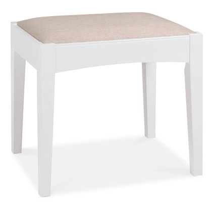 Colman White Stool - Linen Fabric