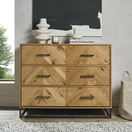 Varo Rustic Oak 3 Drawer Chest