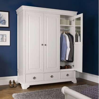 Venet White Triple Wardrobe