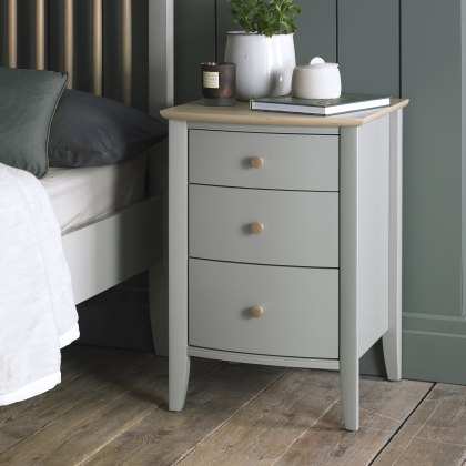 Larsen Scandi Oak & Warm Grey 3 Drawer Nightstand