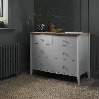 Larsen Scandi Oak & Warm Grey 2+2 Drawer Chest