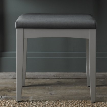 Larsen Scandi Oak & Warm Grey Stool - Gun Metal Velvet