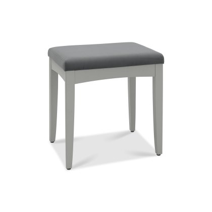 Larsen Scandi Oak & Warm Grey Stool - Gun Metal Velvet