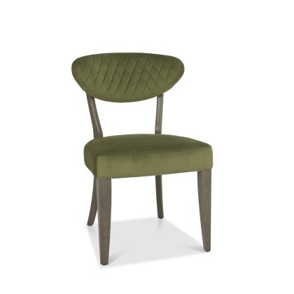 Bosco Fumed Oak Chair in Cedar Velvet Fabric