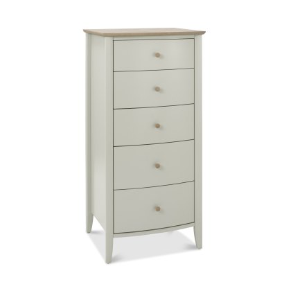 Larsen Scandi Oak & Soft Grey 5 Drawer Chest