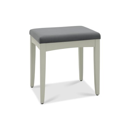 Larsen Scandi Oak & Soft Grey Stool - Gun Metal Velvet