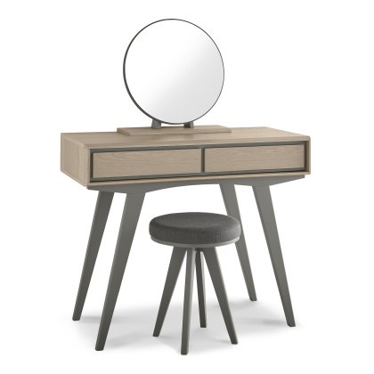 OIsen Scandi Oak & Dark Grey Dressing Table Set