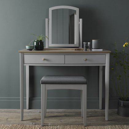 Larsen Scandi Oak & Warm Grey Dressing Table Set