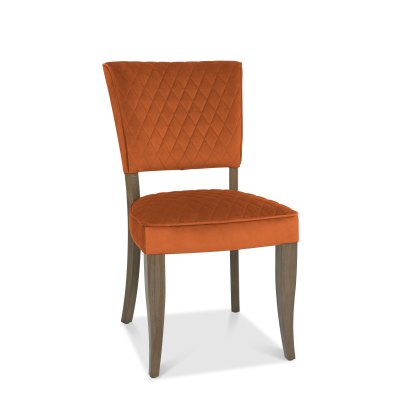 Constable Fumed Oak Chairs in Rust Velvet Fabric