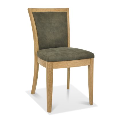 Rushbury Oak Upholstered Chair in a Mocha Fabric (Pair)