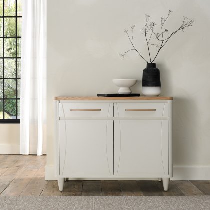 Norman Scandi Oak & Soft Grey Narrow Sideboard