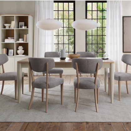 Norman Scandi Oak & Soft Grey 6-8 Extension Dining Table
