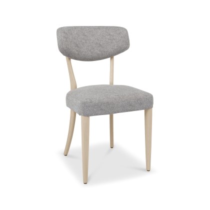 Norman Scandi Oak Upholstered Chairs in Grey Fabric