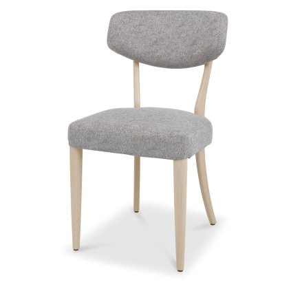 Norman - Scandi Oak Dining Chair in Grey Fabric (Pair)