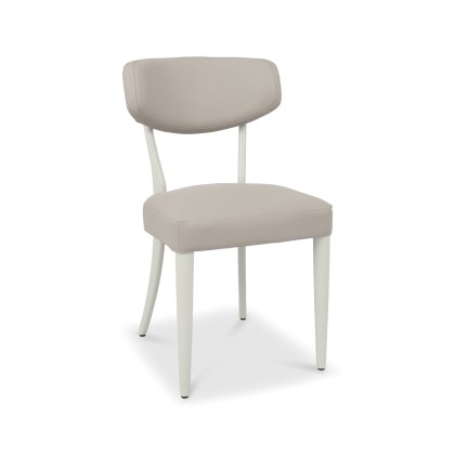 Norman Soft Grey Upholstered Chairs in Grey Bonded Leather