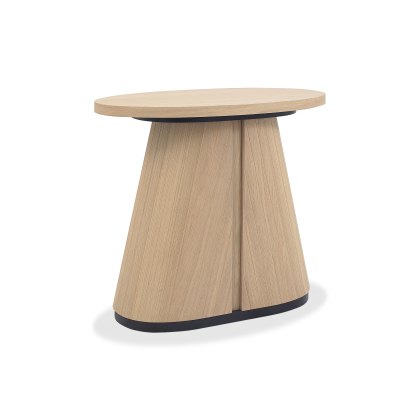 Astra Scandi Oak & Peppercorn Oval Lamp Table