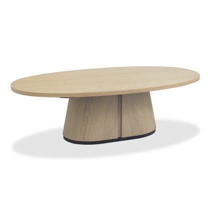 Astra Scandi Oak & Peppercorn Oval Coffee Table