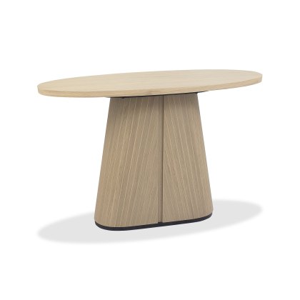 Astra Scandi Oak & Peppercorn Oval Console Table