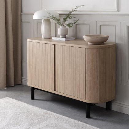 Astra Scandi Oak & Peppercorn Narrow Sideboard
