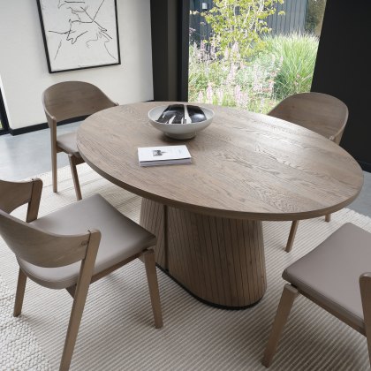 Astra Grey Oiled Oak & Peppercorn 4 Seater Table