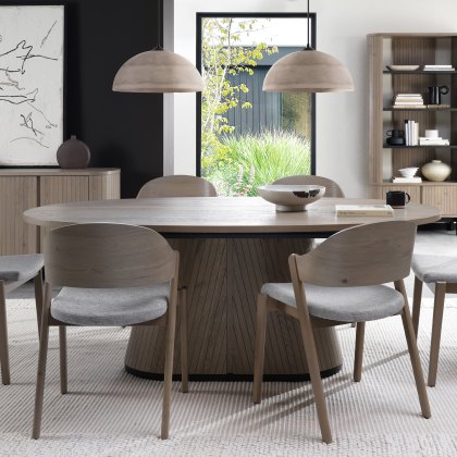 Astra Grey Oiled Oak & Peppercorn 6 Seater Table