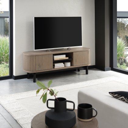 Astra Grey Oiled Oak & Peppercorn Entertainment Unit