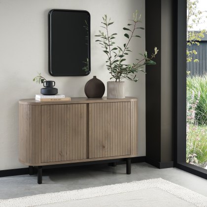 Astra Grey Oiled Oak & Peppercorn Narrow Sideboard