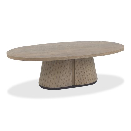 Astra Grey Oiled Oak & Peppercorn Oval Coffee Table