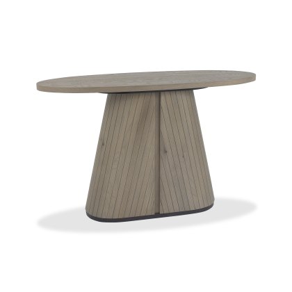Astra Grey Oiled Oak & Peppercorn Oval Console Table