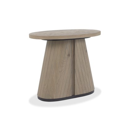 Astra Grey Oiled Oak & Peppercorn Oval Lamp Table