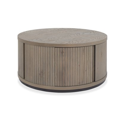 Astra Grey Oiled Oak & Peppercorn Round Coffee Table